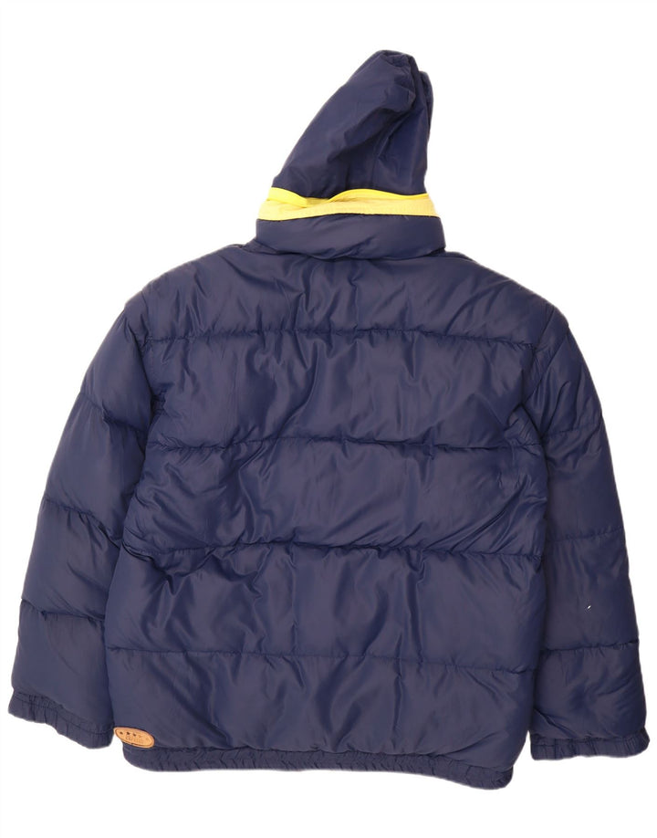 VINTAGE Mens Hooded Reversible Padded Jacket UK 38 Medium Navy Blue
