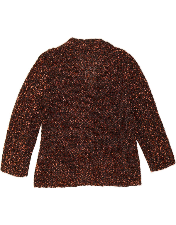 GRÜNER übergroßer Damen-Cardigan mit 3/4-Ärmeln, UK-Gr. 14, Mittelbraun