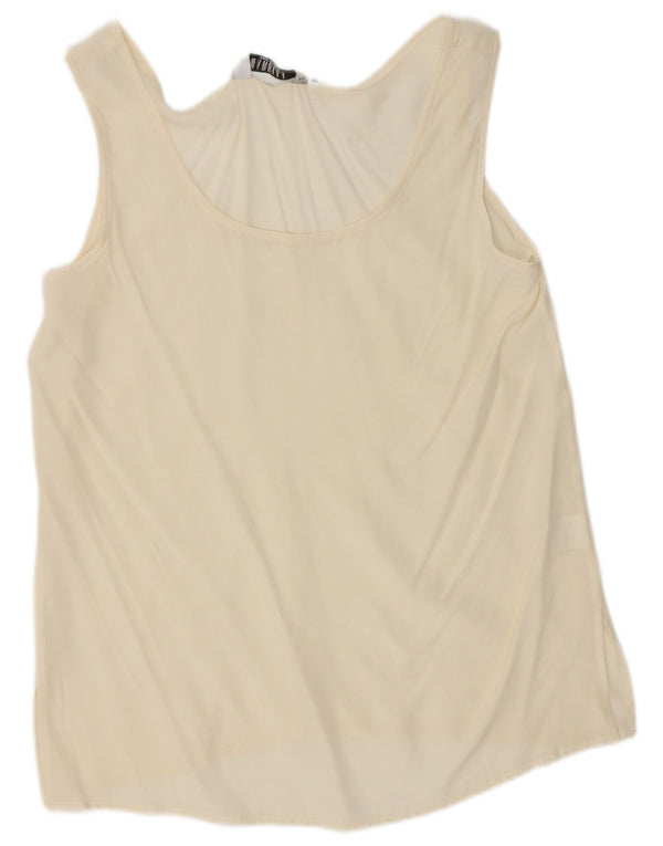 Marella Damen Weste Top IT 46 Large Off White Silk