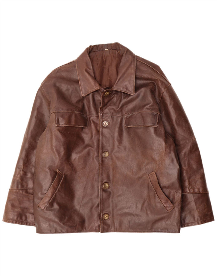 Bayside Herren Lederjacke UK 42 XL Braunes Leder