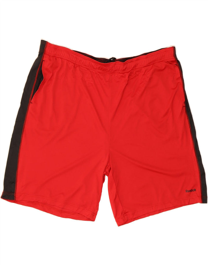 REEBOK Mens Sport Shorts 2XL Red Colourblock Polyester Vintage Reebok and Second-Hand Reebok from Messina Hembry 