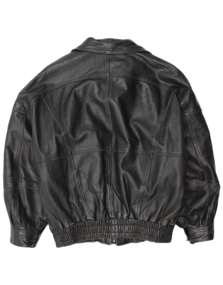 Vintage Herren Lederjacke UK 36 Kleines schwarzes Leder