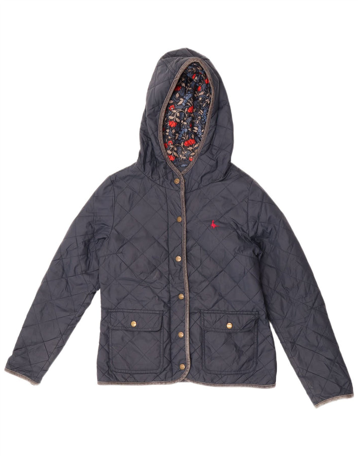 Jack Wills Damen-Steppjacke mit Kapuze, Größe S, Marineblau, Nylon