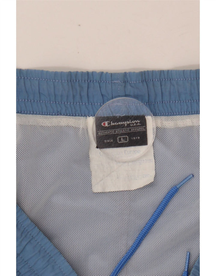 CHAMPION Mens Swimming Shorts Large Blue Colourblock