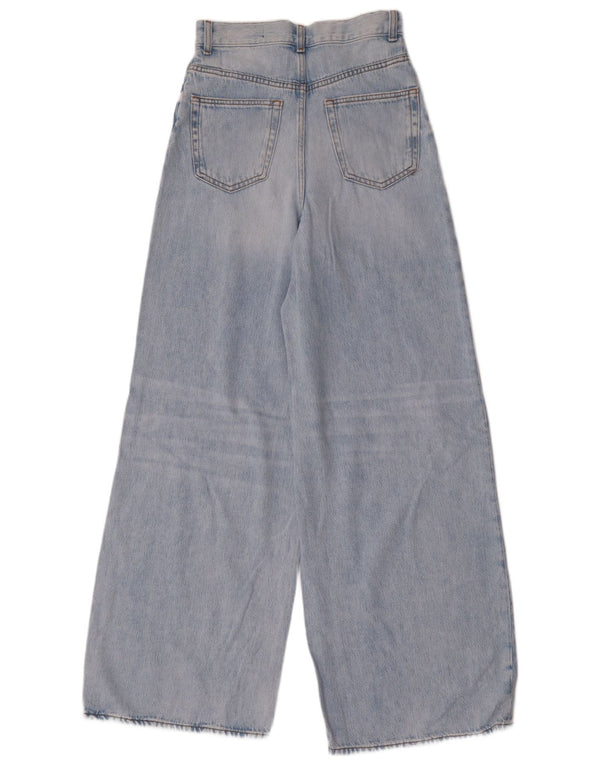 Zara Damen-Jeans mit hoher Taille und weitem Bein, EU 34, 2XS, W24, L33, Blau