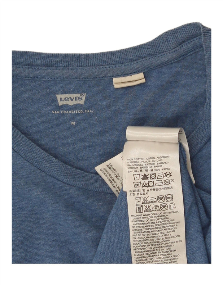 Levi's Womens Graphic T-Shirt Top UK 12 Mittelblaue Baumwolle
