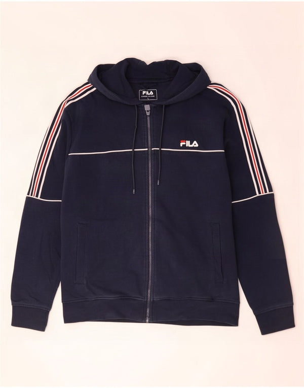 Fila Herren-Kapuzenpullover mit Reißverschluss, groß, marineblau, gestreift, Baumwolle