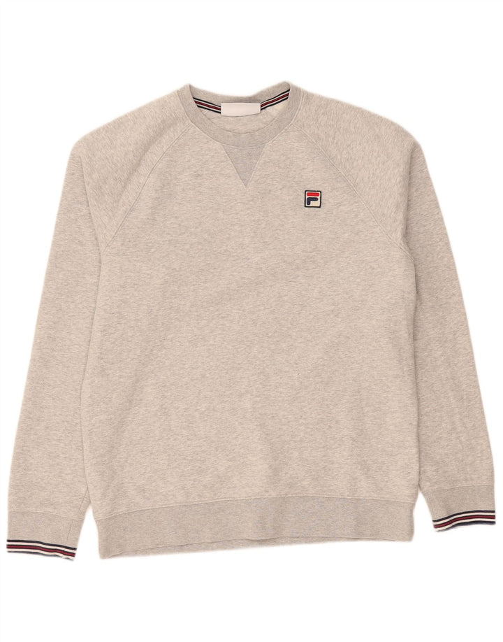 Fila Herren Sweatshirt Pullover Small Grau Baumwolle