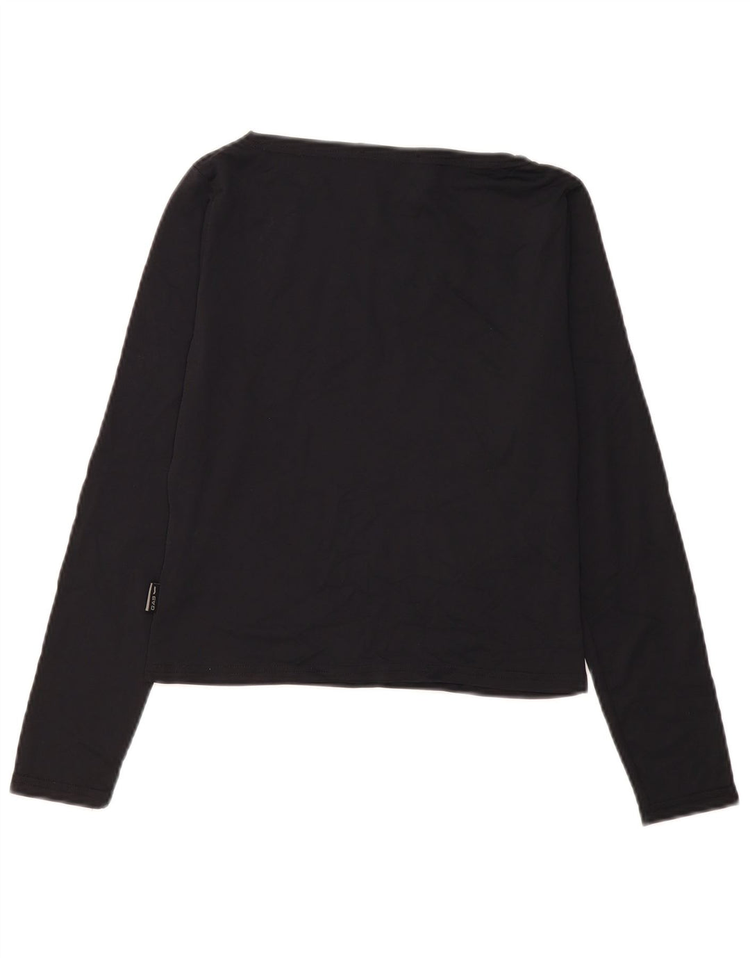 Gas Damen Crop Top Langarm UK 10 Small Schwarz Polyamid
