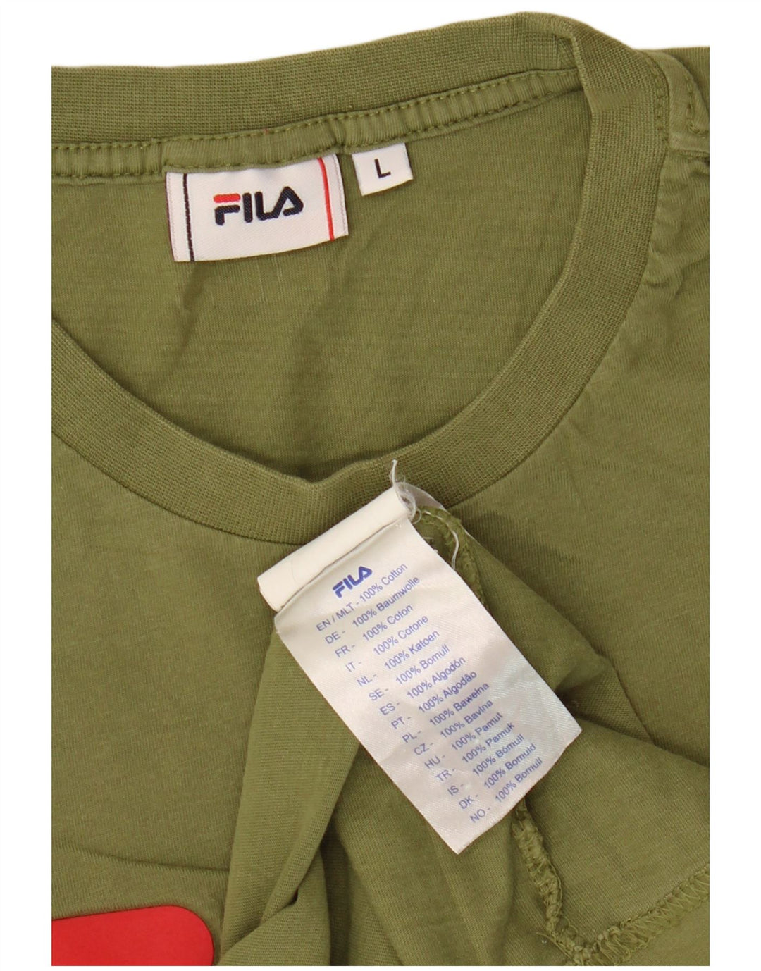 Fila Herren-T-Shirt mit Grafik, groß, Khaki, Baumwolle
