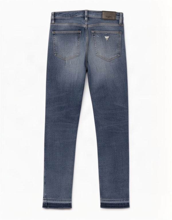 Guess Damen Distressed Slim Jeans W27 L28 Blau