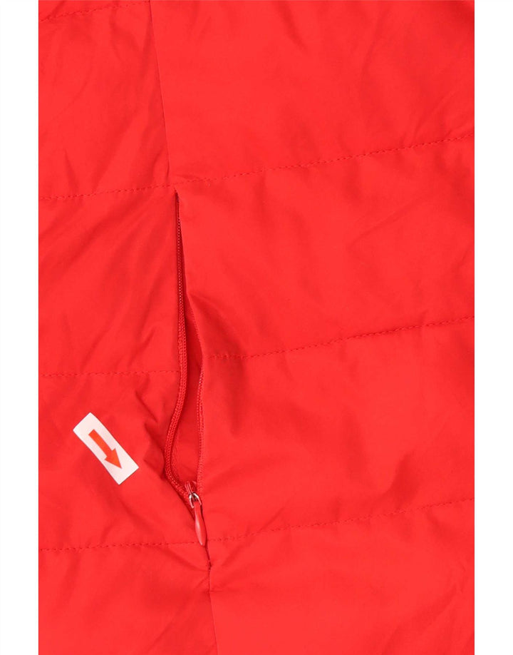Superdry Wattierter Mantel mit Kapuze für Damen, UK 14, Größe L, Rot, Polyester