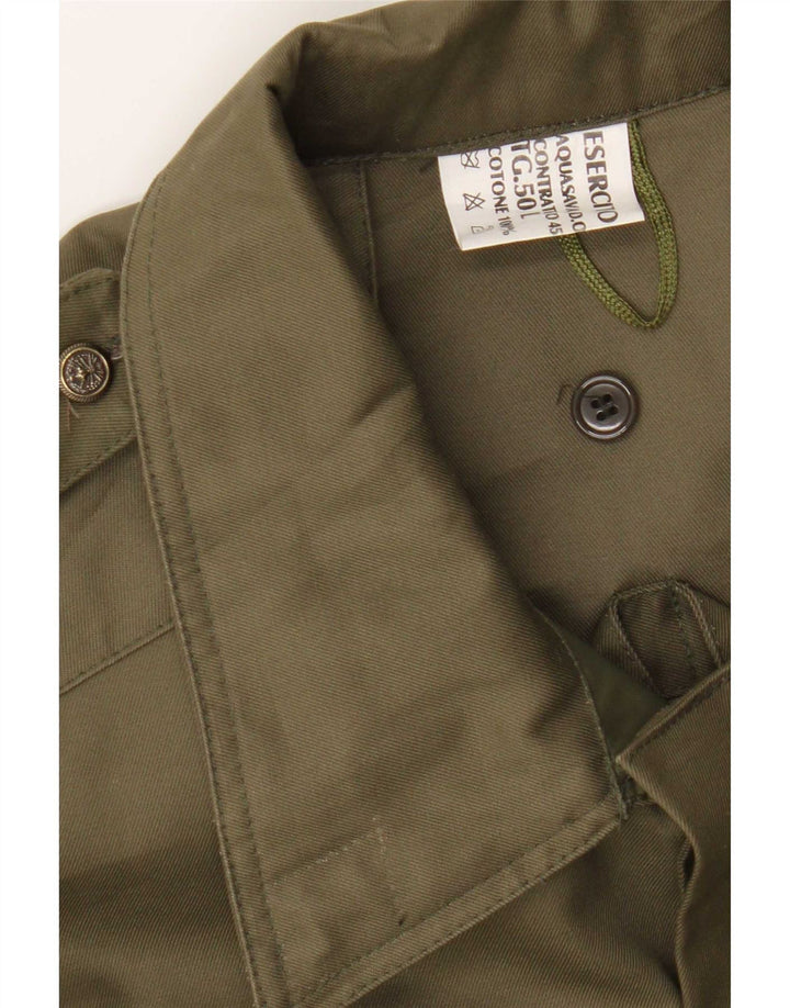 Vintage Herren Militärmantel IT 50 Große Khaki-Baumwolle