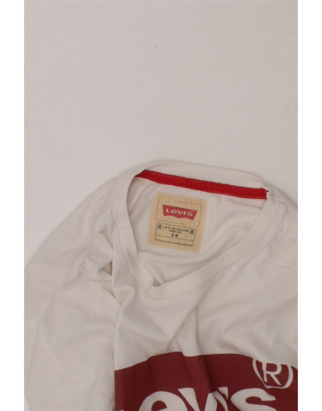 LEVI'S Boys Graphic T-Shirt Top 13-14 Years White Cotton Vintage Levi's and Second-Hand Levi's from Messina Hembry 