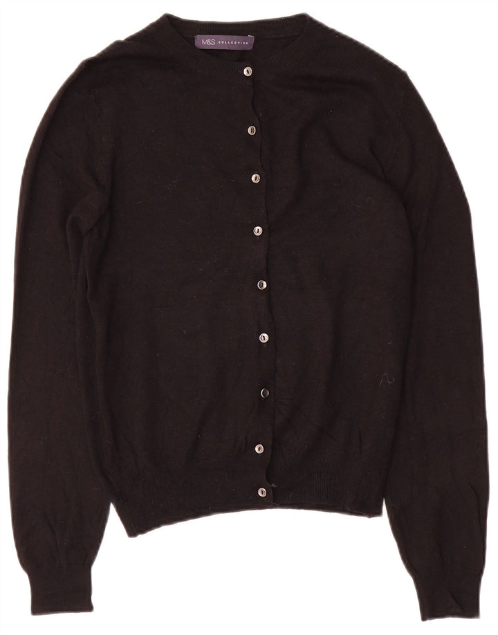 Marks & Spencer Damen-Cardigan-Pullover UK 8 Small Schwarze Viskose