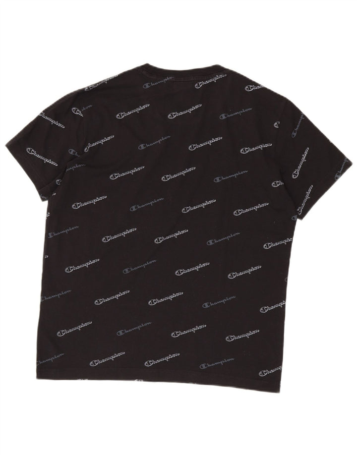 Champion Herren-T-Shirt mit Grafik, Größe S, schwarze Baumwolle