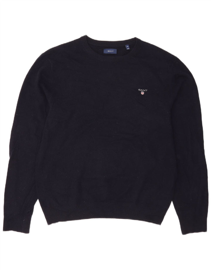 Gant Herren-Pullover mit U-Boot-Ausschnitt, XL, marineblaue Wolle