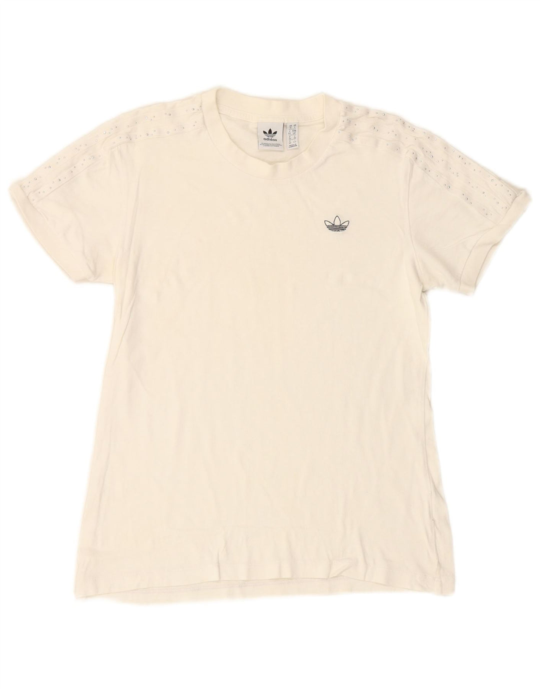 ADIDAS Damen T-Shirt Top UK 10 Small Weiß
