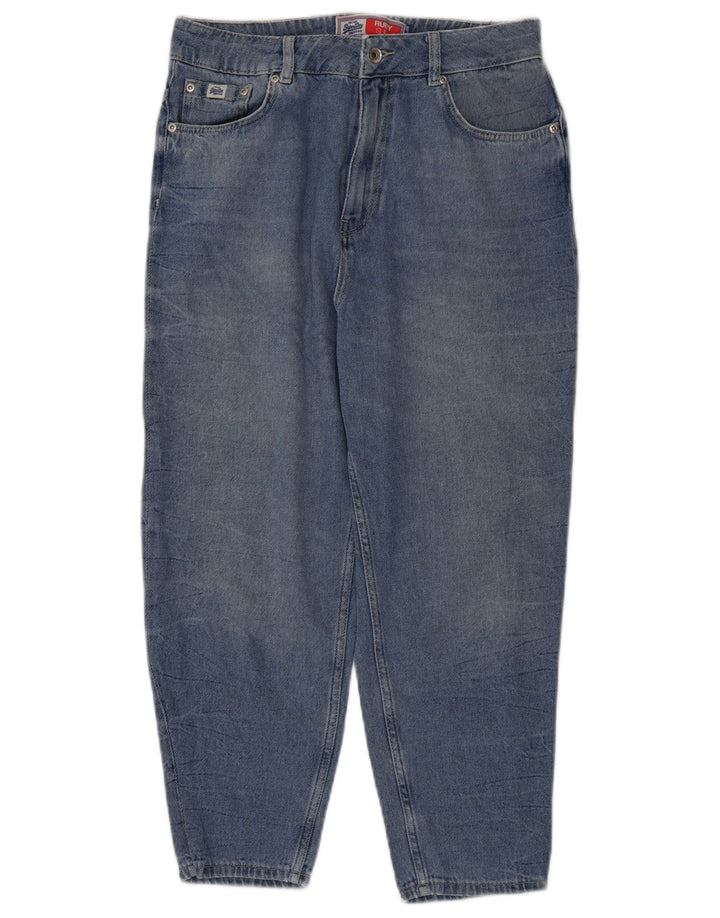 Superdry Damen Ruby High Waist Crop Slim Jeans W30 L24 Blau Baumwolle
