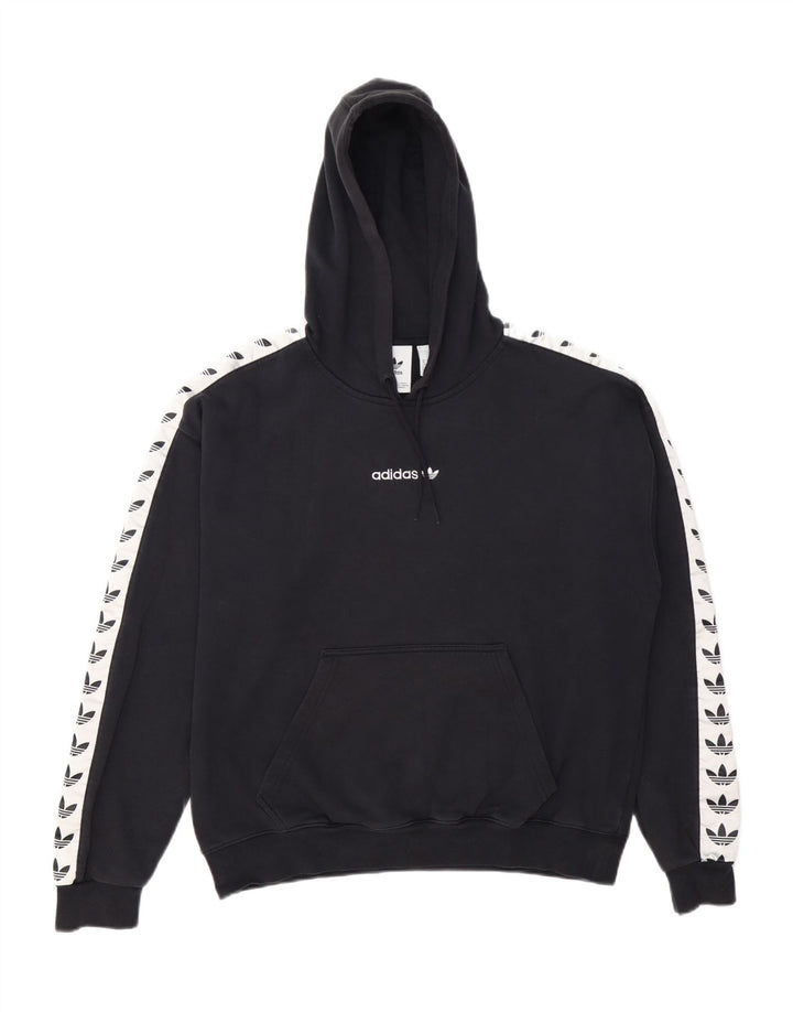 ADIDAS Herren Grafik-Hoodie-Pullover, Mittelschwarz, Colourblock-Baumwolle