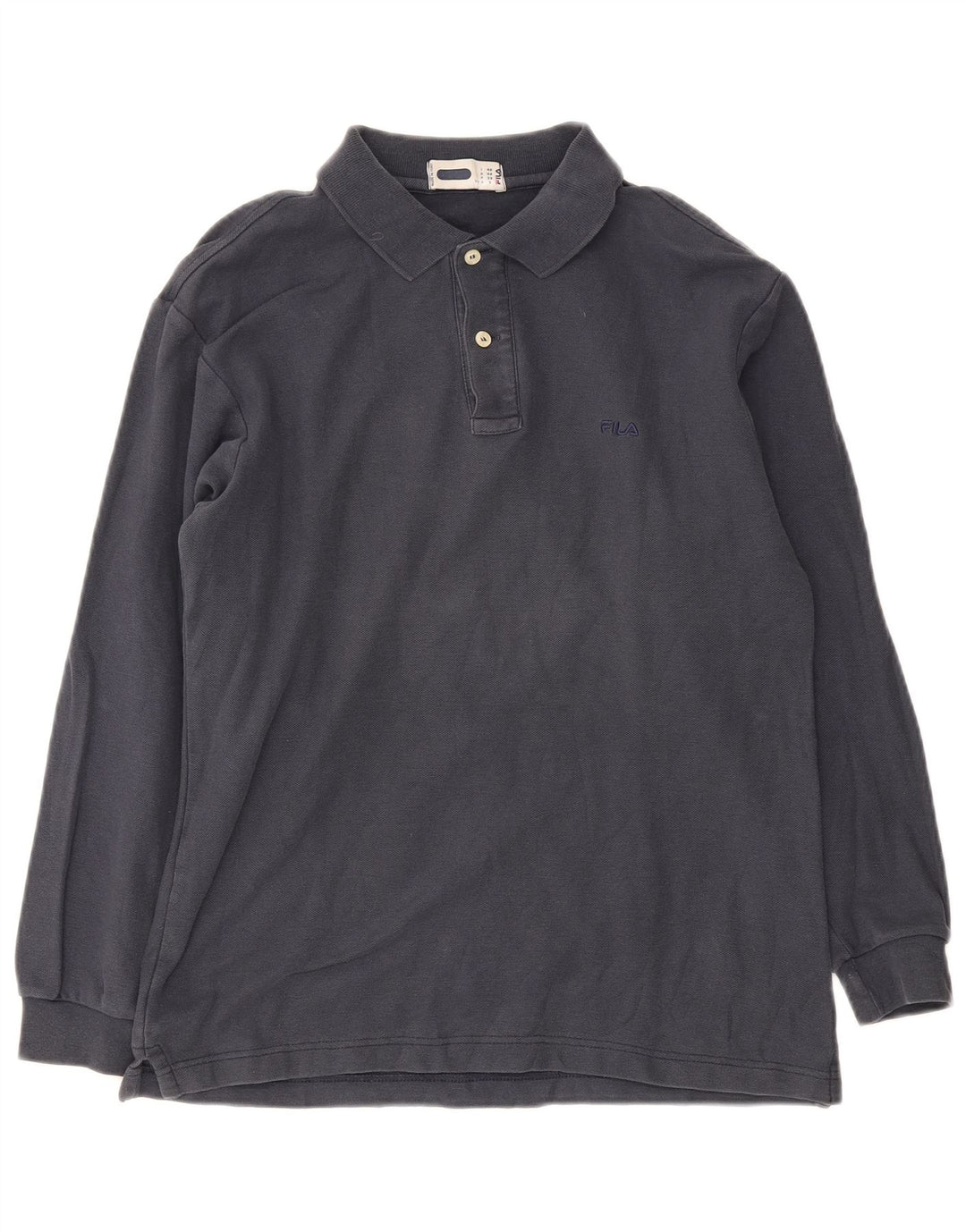 Fila Herren Langarm-Poloshirt IT 46 Small Marineblau
