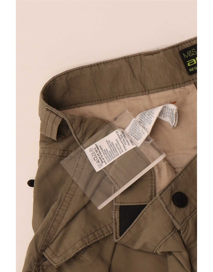 Marks & Spencer Herren Cargoshorts W34 Large Khaki Baumwolle