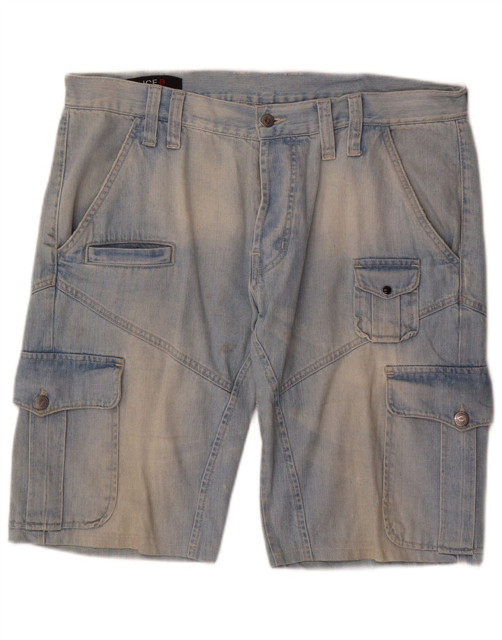 Iceberg Herren Cargo Denim Shorts W36 Große blaue Baumwolle