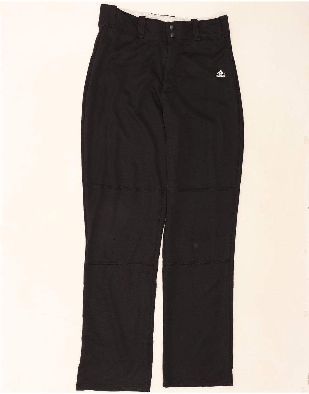 ADIDAS Womens High Waist Straight Trousers UK 14 Medium  Black Polyester Vintage Adidas and Second-Hand Adidas from Messina Hembry 