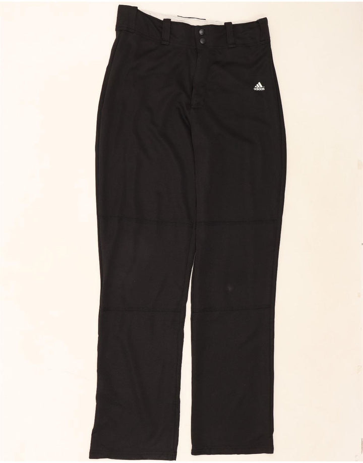ADIDAS Womens High Waist Straight Trousers UK 14 Medium  Black Polyester Vintage Adidas and Second-Hand Adidas from Messina Hembry 
