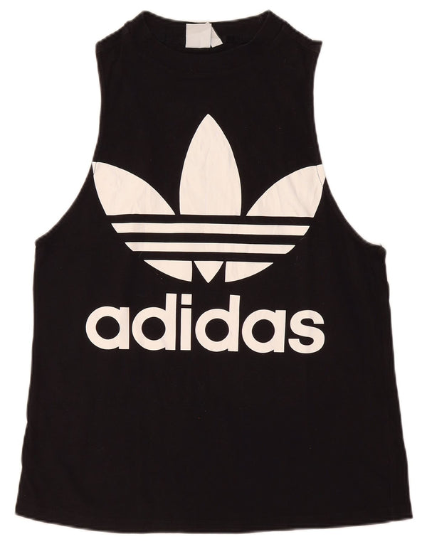 Adidas Damen Graphic Vest Top UK 12 Mittelschwarze Baumwolle