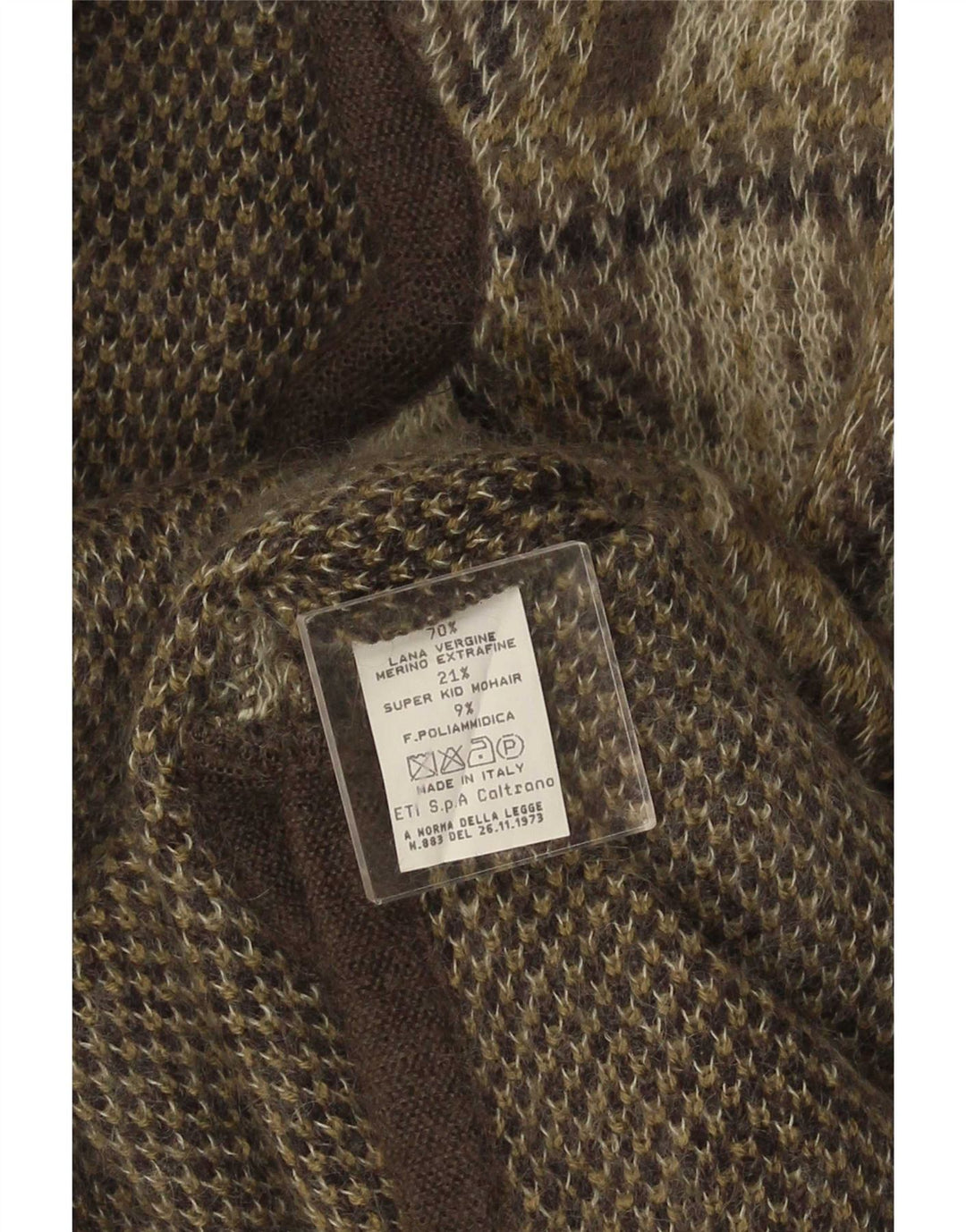 Vintage Damen Cardigan Pullover UK 16 Große grau karierte Wolle