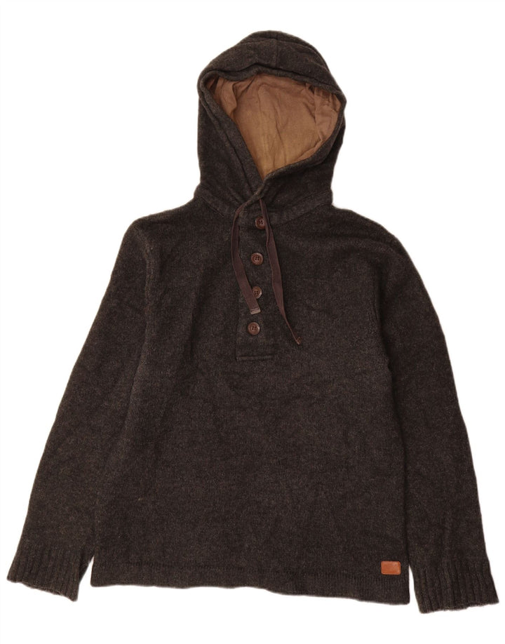 White Stuff Herren-Kapuzenpullover aus mittelgrauer Wolle
