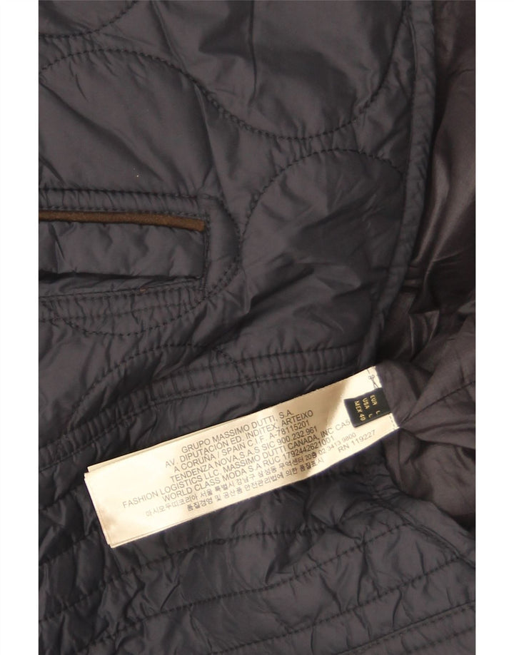 Massimo Dutti Herren Steppjacke UK 40 Großes marineblaues Nylon