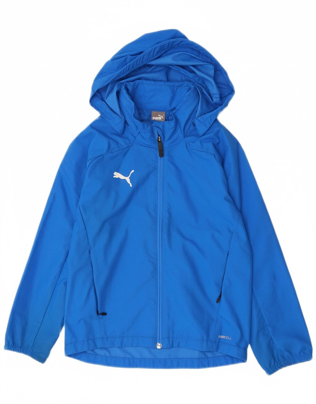 Puma Jungen Regenjacke mit Kapuze, 7–8 Jahre, blaues Polyester