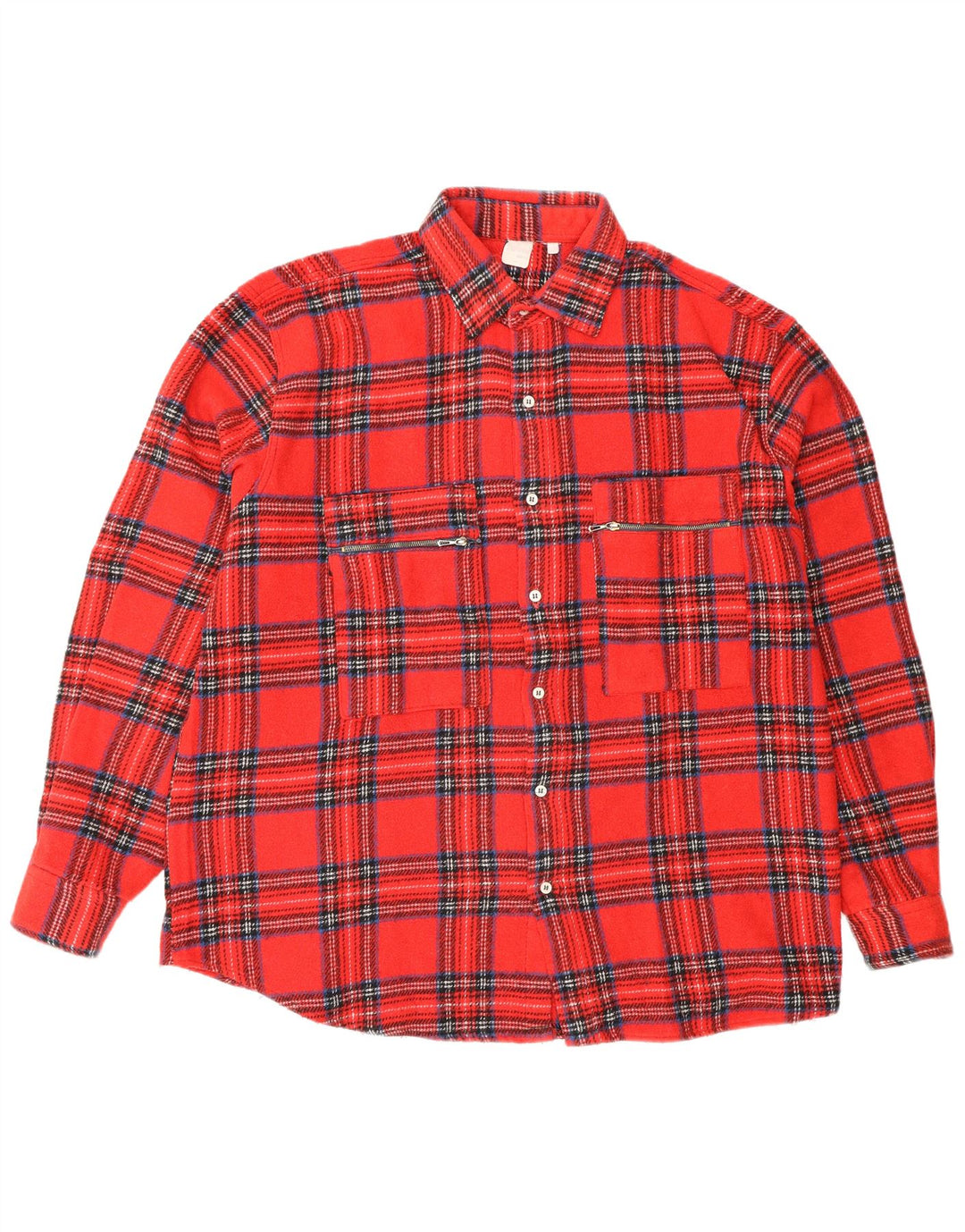 Vintage Herren Flanellhemd groß rot kariert