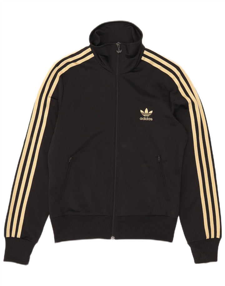 Adidas Damen Graphic Trainingsanzug Top Jacke UK 14 Medium Schwarz Polyester