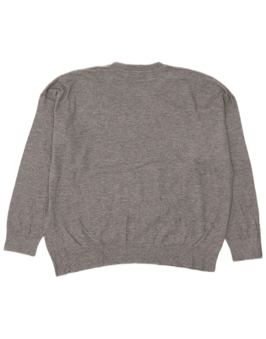 Zara Damen-Pullover, übergroß, Rundhalsausschnitt, Gr. 42, Größe L, Grau meliert
