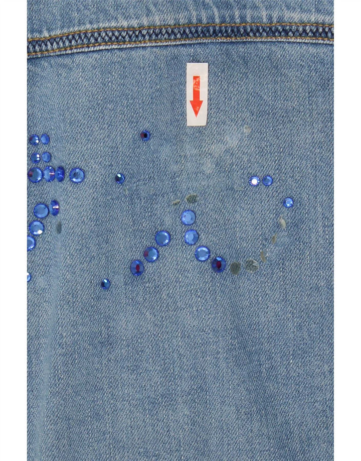 Antonette Damen Jeansjacke UK 18 XL Blaue Baumwolle