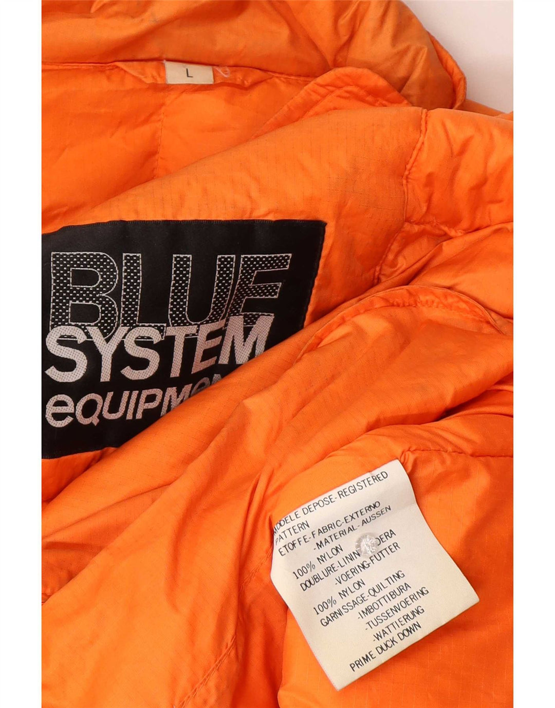 Vintage Herren Wattierte Jacke UK 16 Großes Orange Nylon