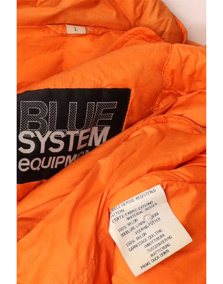 Vintage Herren Wattierte Jacke UK 16 Großes Orange Nylon