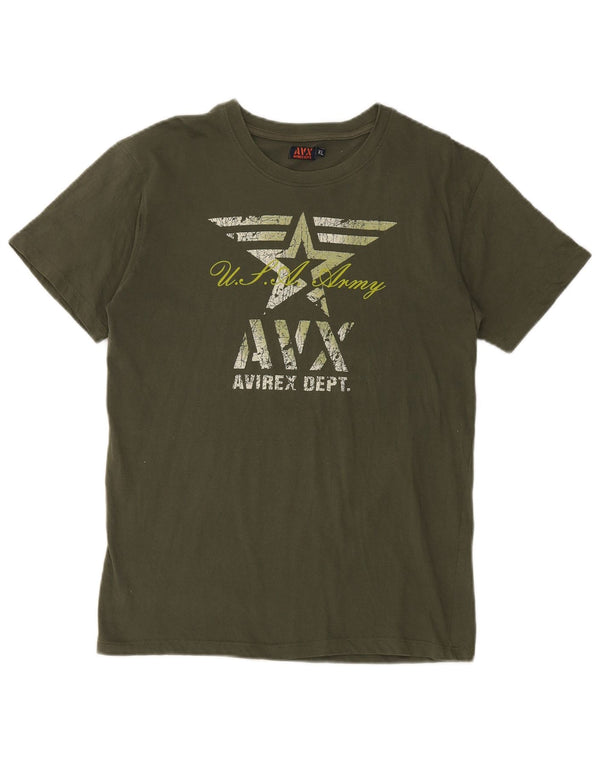 Avirex Grafik-T-Shirt für Jungen, 15–16 Jahre, XL, Khaki