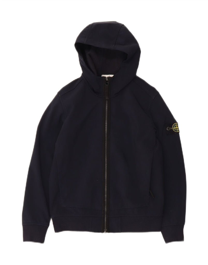 STONE ISLAND Boys Hooded Windbreaker Jacket 9-10 Years Navy Blue Polyester Vintage Stone Island and Second-Hand Stone Island from Messina Hembry 