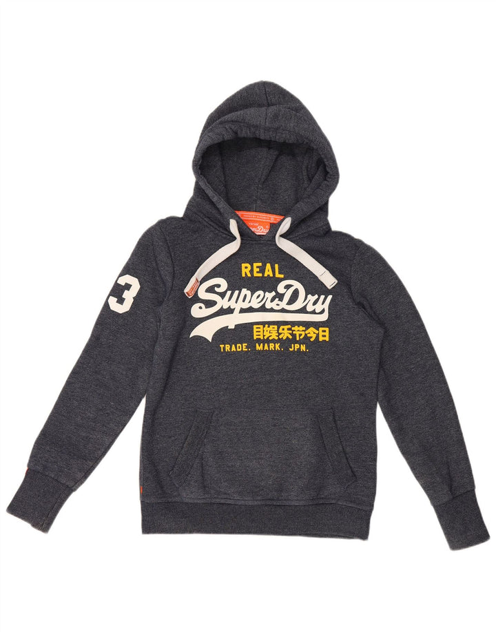 Superdry Herren-Kapuzenpullover mit Grafik, mittelmarineblaue Baumwolle