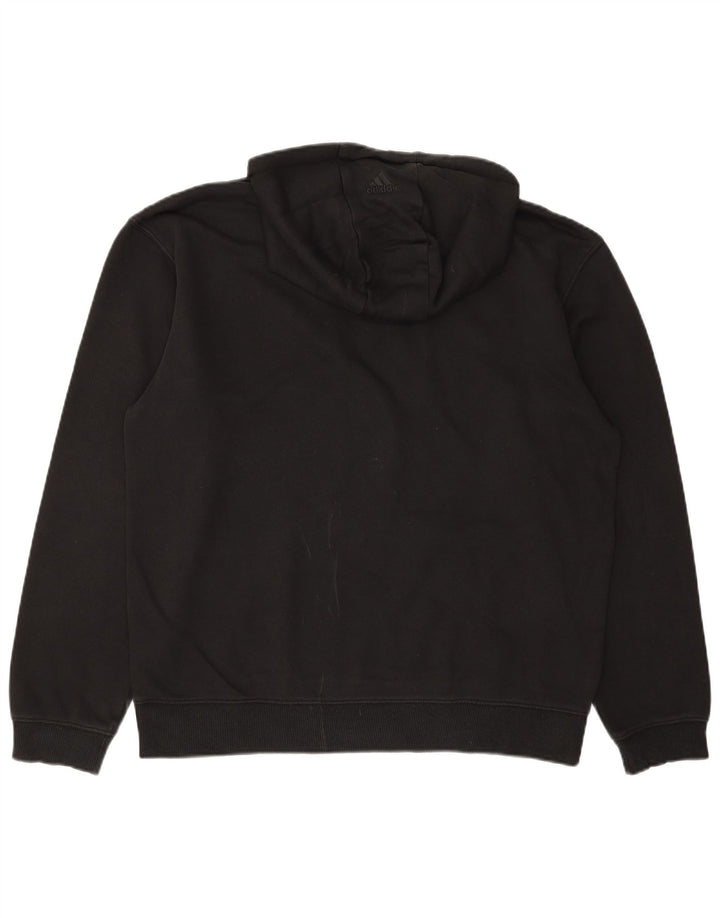 ADIDAS Mens Graphic Hoodie Jumper Medium Black Cotton