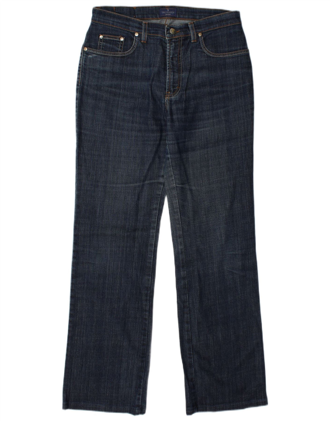 TRUSSARDI Damen Straight Jeans W30 L31 Blaue Baumwolle