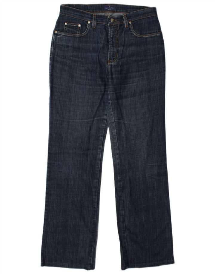 TRUSSARDI Damen Straight Jeans W30 L31 Blaue Baumwolle