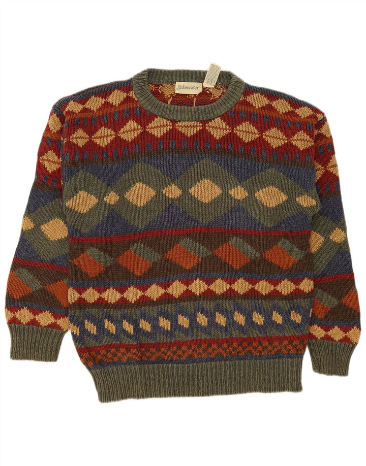 St. John's Bay Herren-Pullover mit Rundhalsausschnitt, mittelgroß, mehrfarbig, geometrisch