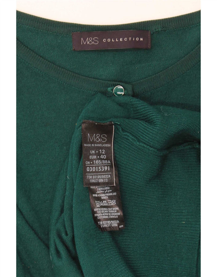Marks & Spencer Damen-Cardigan-Pullover UK 12 Mittelgrüne Viskose