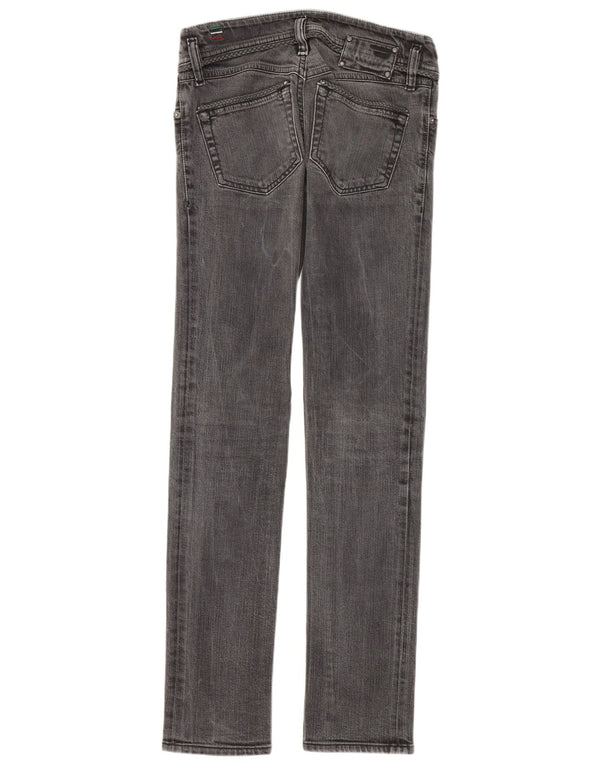 Diesel Damen-Jeans mit niedriger Taille, Röhrenjeans, W25, L32, graue Baumwolle
