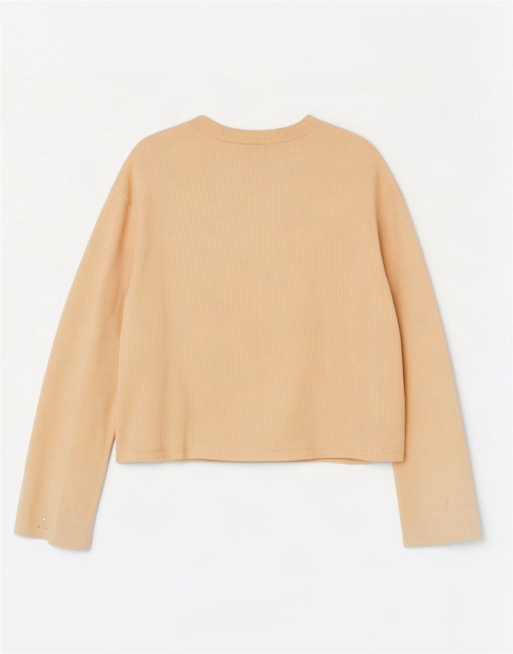 Zara Damen Top Langarm UK 10 Small Gelb